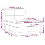 vidaXL Sommier à lattes de lit avec matelas Gris clair 140x190cm Tissu