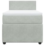 vidaXL Sommier à lattes de lit et matelas Gris clair 90x200 cm Velours