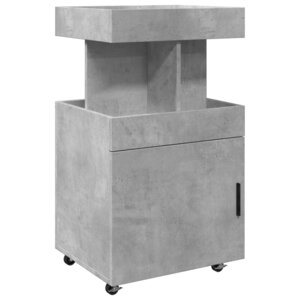 vidaXL Chariot de bar gris béton 50x41x89 cm bois d'ingénierie