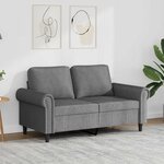 vidaXL Canapé à 2 places Gris foncé 120 cm Velours