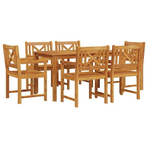 vidaXL Ensemble de salle à manger pour jardin 7 Pièces Marron