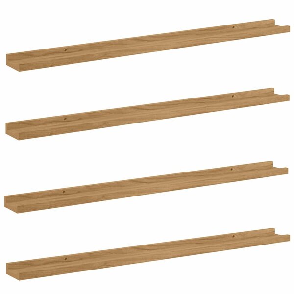 vidaXL Étagère Murale 4 pc Marron 100 x 9 x 3 cm Bois d'ingénierie