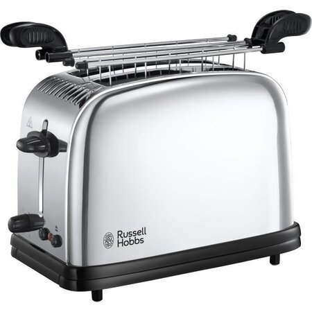 RUSSELL HOBBS 23310-56 Toaster Grille Pain 1670W Chester, 2 Fentes, Chauffe Viennoiserie, Rapide - Inox