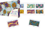 Carnet de 12 timbres - Fleurs et papillons - Lettre Verte