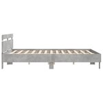 vidaXL Cadre de lit avec tête de lit et LED gris béton 160x200 cm