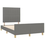 vidaXL Cadre de lit avec tête de lit gris foncé 120x190 cm tissu