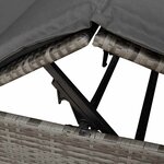 vidaXL Transat double avec toit Gris 205 x 129 x 200 cm Rattan PE