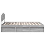 vidaXL Cadre de lit Gris Sonoma 140 x 200 cm Bois de pin massif