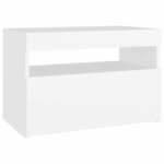 vidaXL Meuble TV avec lumières LED blanc 60x35x40 cm