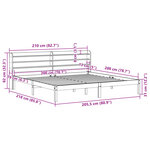 vidaXL Cadre de lit et tête de lit sans matelas cire marron 200x200 cm