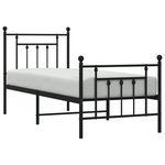 vidaXL Cadre de lit métal sans matelas avec pied de lit noir 75x190 cm