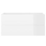 vidaXL Armoire d'évier Blanc brillant 90x38 5x45 cm Bois d'ingénierie