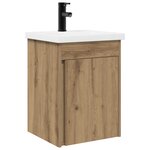 vidaXL Meuble de salle de bain avec robinet Chêne artisanal
