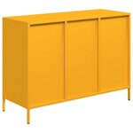 vidaXL Buffet jaune moutarde 101 5x39x73 5 cm acier laminé à froid