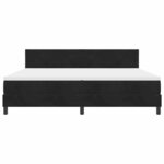 vidaXL Lit à ressort LED avec matelas Noir 200 x 200 cm Velours