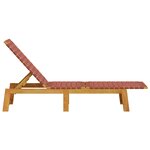 vidaXL Chaises longues rouge bois d'acacia solide et tissu