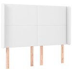 vidaXL Sommier à lattes de lit matelas LED Blanc 140x190 cm Similicuir