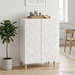 vidaXL Buffet Blanc brillant 66 x 34 5 x 90 cm Bois d'ingénierie