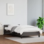vidaXL Cadre de lit avec tête de lit Gris 90x190 cm Similicuir
