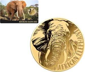 Pièce de monnaie en Or 3000 Francs g 0.031 (1/1000 oz) Millésime 2024 Gold Gift AFRICAN ELEPHANT 1/1000
