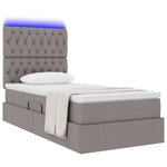 vidaXL Lit avec rangement et LED avec LED Taupe 100 x 200 cm Polyester