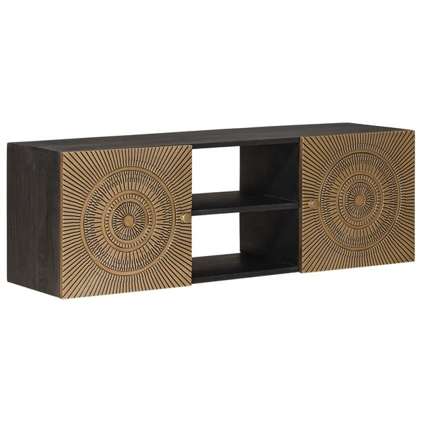 vidaXL Meuble TV avec étagère avec stockage Laiton 105 x 30 x 35 cm