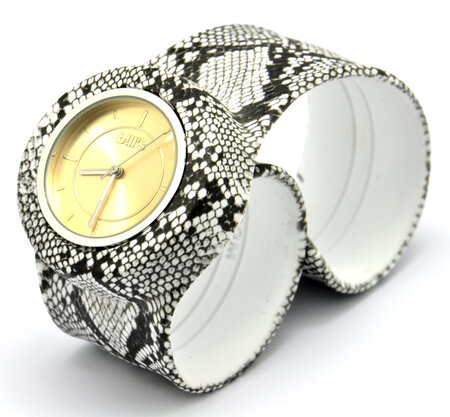 Montre Classic Bracelet Python et cadran Gold Sun.