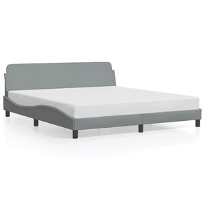 vidaXL Cadre de lit Dover gris clair 183x213 cm tissu