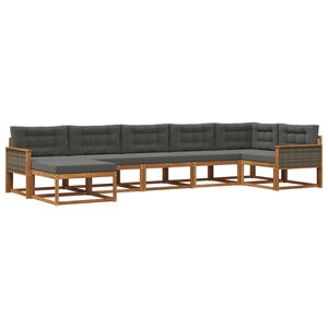 vidaXL Ensemble de canapés d'extérieur 7 Pièces Naturel et Anthracite
