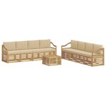 vidaXL Ensemble de canapés d'extérieur 9 pc Blanc et Beige Polyester