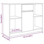 vidaXL Buffet avec tiroir sonoma gris 101x35x76 cm bois d'ingénierie