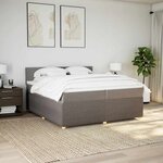 vidaXL Sommier à lattes de lit avec matelas Taupe 200x200 cm Tissu
