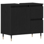 vidaXL Ensemble de mobilier de salle de bain 3 Pièces Chêne noir