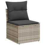 vidaXL Salon de jardin avec coussins 10 Pièces gris clair résine tressée