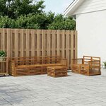 vidaXL Ensemble de canapés d'extérieur 7 Pièces Naturel