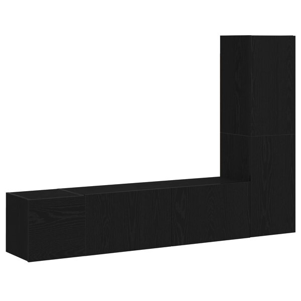 vidaXL Ensemble meuble TV 4 Pièces Chêne noir 130 5 x 30 x 140 cm
