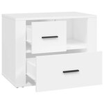 vidaXL Table de chevet Blanc 60x36x45 cm Bois d'ingénierie