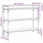vidaXL Table Console avec étagère Bois ancien 100 x 30 x 80 cm