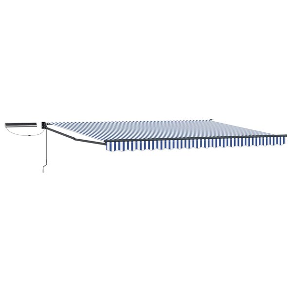vidaXL Auvent rétractable électrique Bleu  Blanc  Anthracite 5 x 3 m