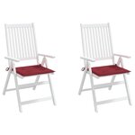 vidaXL Coussins de chaise de jardin lot de 2 rouge bordeaux 40x40x3 cm
