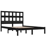 vidaXL Cadre de lit sans matelas noir 140x190 cm bois de pin massif
