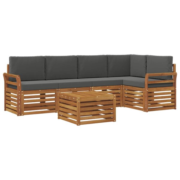 vidaXL Ensemble de canapé d'angle 6 Pièces Naturel et Anthracite