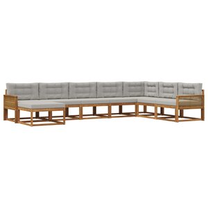 vidaXL Ensemble de canapés d'extérieur 8 Pièces Naturel et gris clair