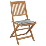 vidaXL Chaises pliables de jardin 8 Pièces avec coussins Bois d'acacia