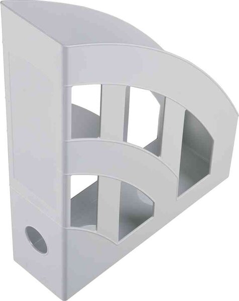 Jeu de 4 porte-revues Economy, format A4, en polystyrène, gris HELIT