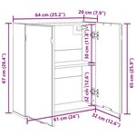 vidaXL Armoire de toilette avec miroir Chêne noir 64 x 20 x 67 cm
