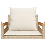 vidaXL Balancelle avec coussins beige 63x62x40 cm résine tressée