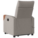 vidaXL Fauteuil inclinable de massage électrique Taupe Tissu