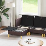 vidaXL Canapé modulaire avec rangement 5 Pièces Marron foncé Tissu