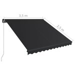vidaXL Auvent manuel rétractable 350x250 cm Anthracite